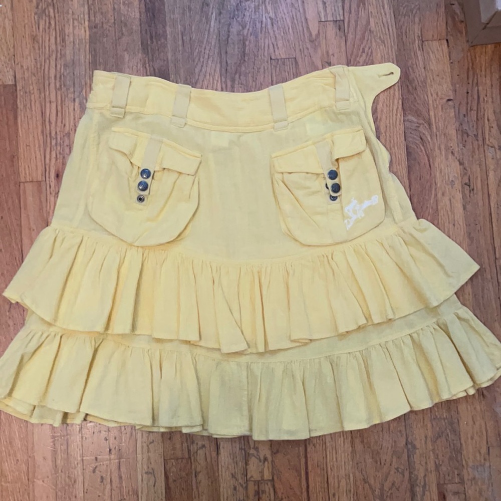 Diesel yellow ruffle skirt